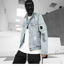 Load image into Gallery viewer, Vintage Denim Ripped  Gothic Embroidery Jacket