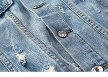 Load image into Gallery viewer, Vintage Denim Ripped  Gothic Embroidery Jacket