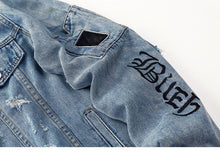 Load image into Gallery viewer, Vintage Denim Ripped  Gothic Embroidery Jacket