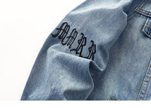 Load image into Gallery viewer, Vintage Denim Ripped  Gothic Embroidery Jacket