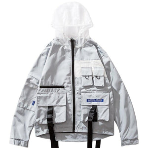 Multi Pocket Strapped Jacket Hoodie