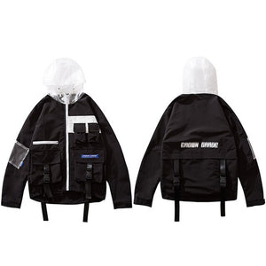 Multi Pocket Strapped Jacket Hoodie