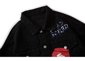 Graffiti Art Oversize Black Denim Jacket