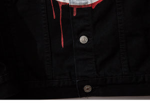 Graffiti Art Oversize Black Denim Jacket