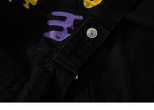Load image into Gallery viewer, Graffiti Art Oversize Black Denim Jacket