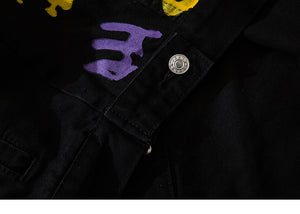 Graffiti Art Oversize Black Denim Jacket