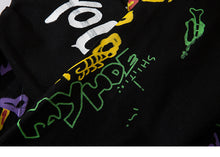 Load image into Gallery viewer, Graffiti Art Oversize Black Denim Jacket