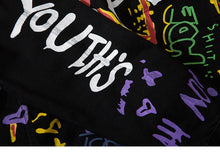 Load image into Gallery viewer, Graffiti Art Oversize Black Denim Jacket
