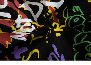 Graffiti Art Oversize Black Denim Jacket