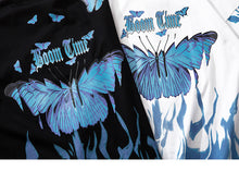Load image into Gallery viewer, Oversized style Blue Flame Butterfly Boom Time T-shirt