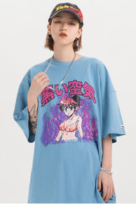Anime Flaming Hot Gitl T-shirt