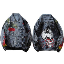 Load image into Gallery viewer, Let&#39;s Rock Skull Denim Jacket