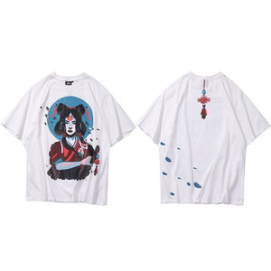 Ancient Chinese Girl Art Back Knot Tshirt