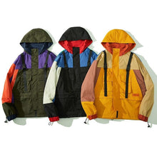 Load image into Gallery viewer, Vintage yellow patch style Hooded Windbreaker