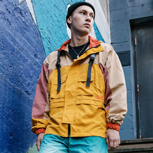 Load image into Gallery viewer, Vintage yellow patch style Hooded Windbreaker