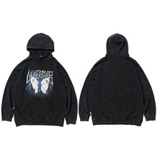 Load image into Gallery viewer, Vintage Lightning Butterfly washed Hoodie