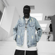 Load image into Gallery viewer, Vintage Denim Ripped  Gothic Embroidery Jacket