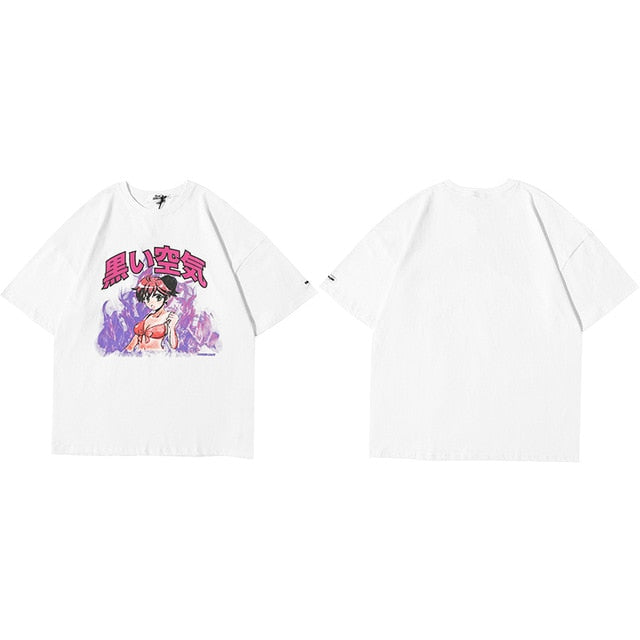 Anime Flaming Hot Gitl T-shirt