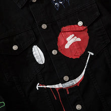 Load image into Gallery viewer, Graffiti Art Oversize Black Denim Jacket