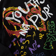 Load image into Gallery viewer, Graffiti Art Oversize Black Denim Jacket
