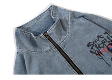 Load image into Gallery viewer, Graffiti Streetwear Denim Jacket