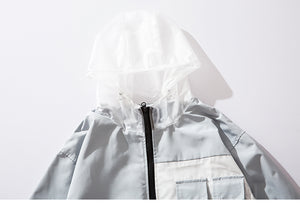 Multi Pocket Strapped Jacket Hoodie