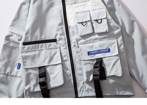 Multi Pocket Strapped Jacket Hoodie