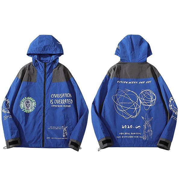 Civilation Is Overrated Hooded Windbreaker