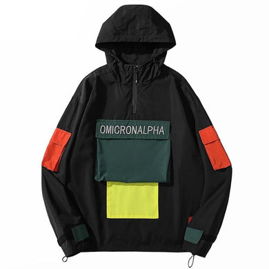 One Big pocket patched Retro Windbreaker