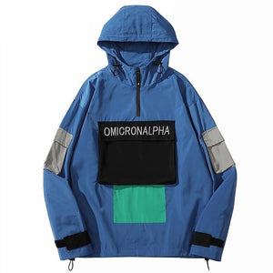 One Big pocket patched Retro Windbreaker