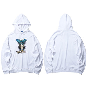 Butterfly Labl Off Distressed Hoodie