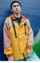 Load image into Gallery viewer, Vintage yellow patch style Hooded Windbreaker