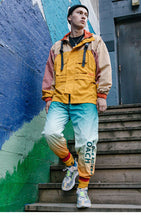 Load image into Gallery viewer, Vintage yellow patch style Hooded Windbreaker