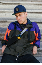 Load image into Gallery viewer, Vintage yellow patch style Hooded Windbreaker