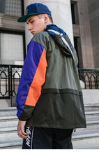 Load image into Gallery viewer, Vintage yellow patch style Hooded Windbreaker