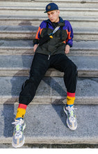 Load image into Gallery viewer, Vintage yellow patch style Hooded Windbreaker