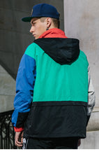 Load image into Gallery viewer, Vintage yellow patch style Hooded Windbreaker