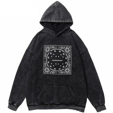 Vintage Bandana Pattern Hoodie