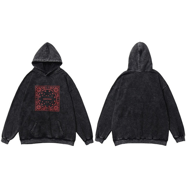 Vintage Bandana Pattern Hoodie
