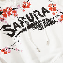 Load image into Gallery viewer, Sakura Fleece Floral Hoodie