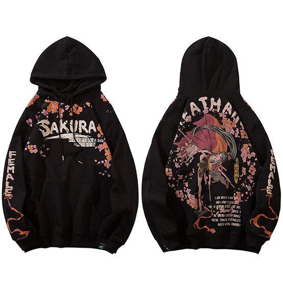Sakura Fleece Floral Hoodie