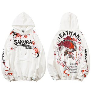 Sakura Fleece Floral Hoodie