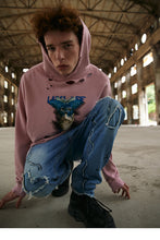 Load image into Gallery viewer, Butterfly Labl Off Distressed Hoodie