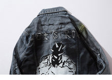 Load image into Gallery viewer, Let&#39;s Rock Skull Denim Jacket