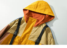Load image into Gallery viewer, Vintage yellow patch style Hooded Windbreaker