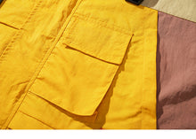 Load image into Gallery viewer, Vintage yellow patch style Hooded Windbreaker
